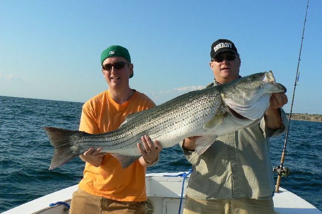 Captain Stephen Sheriff with his 37 lb. Striped Bass